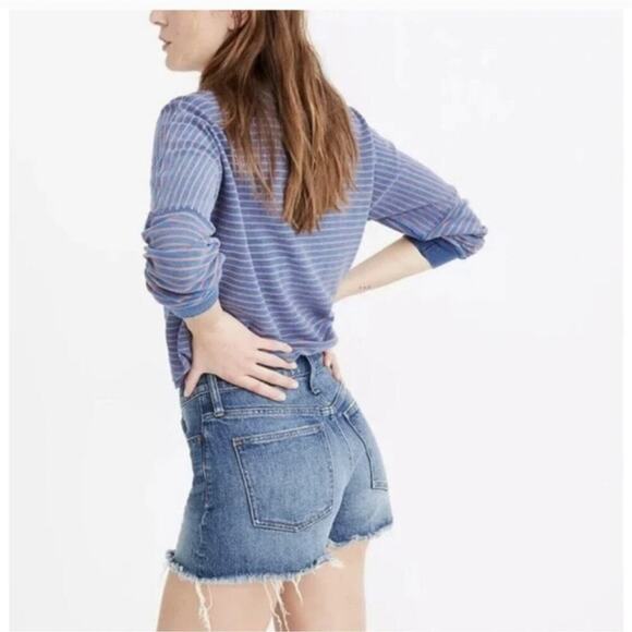 Madewell The Perfect Jean Short Raw Hem Light Wash High Rise 27 - Picture 11 of 15